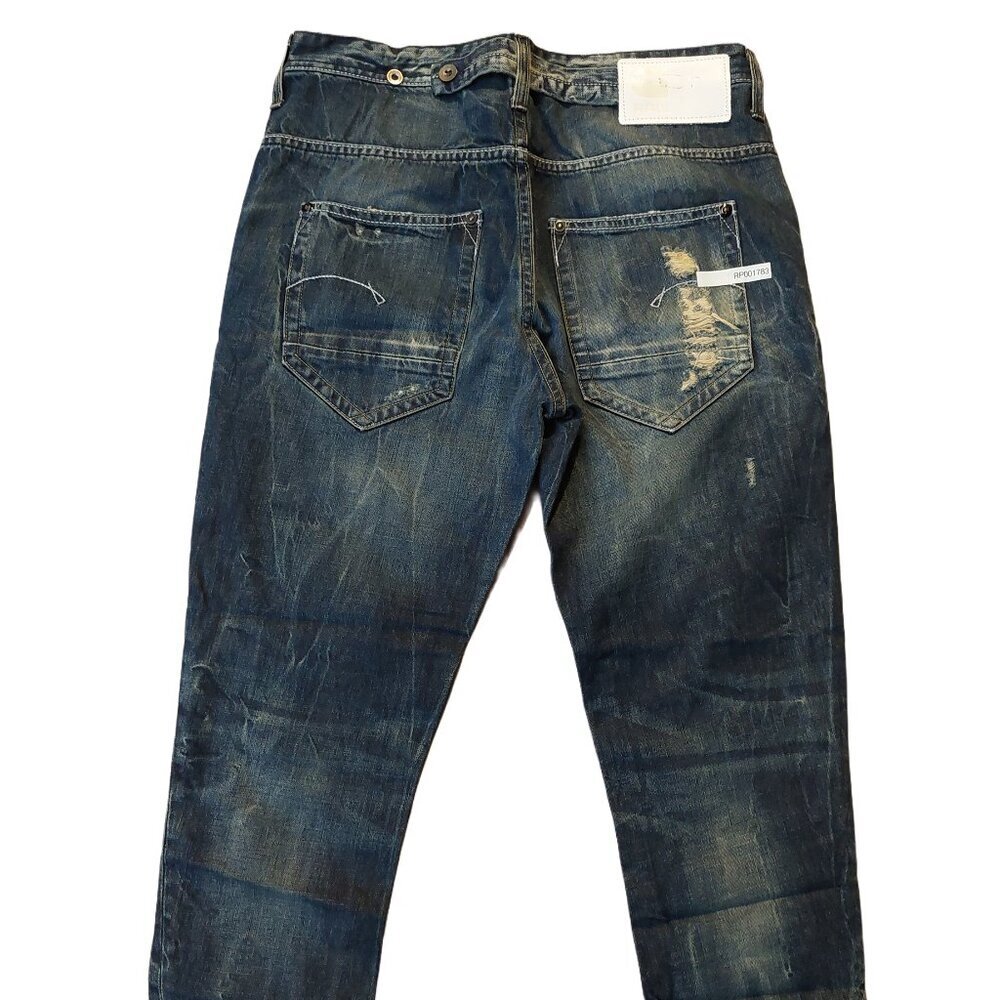 Retro Vintage G-Star Raw Lynn Loose Tapered Destroyed Denim Blue Jeans Sz 26 NWT - Picture 5 of 11